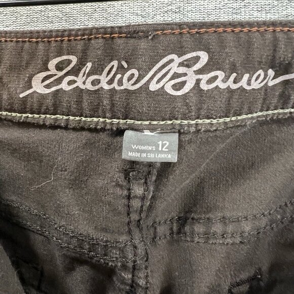 Eddie Bauer Womens Mini Corduroy Pants Size 12 Brown Slightly Curvy Straight - Picture 4 of 16